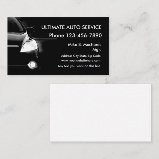 Visitekaartjes voor auto's (Voorkant / Achterkant)