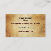 Visitekaartjes voor autoverhuur (Achterkant)