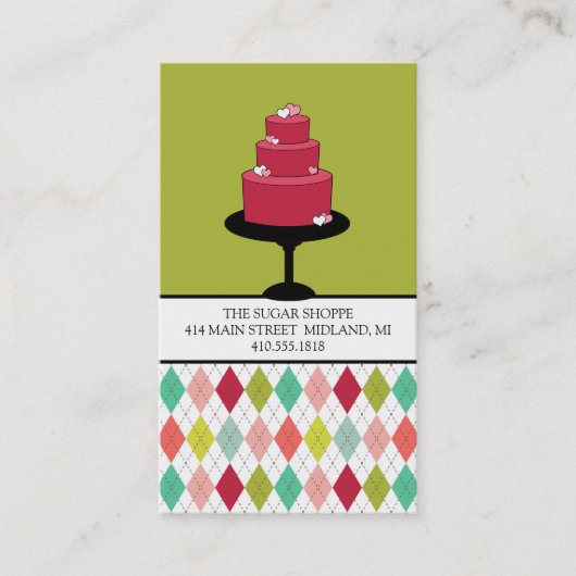 Visitekaartjes voor bakkerij- of gakeontwerpers (Voorkant)