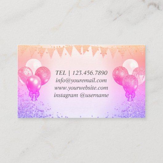 Visitekaartjes voor ballonontwerp voor evenementen (Achterkant)
