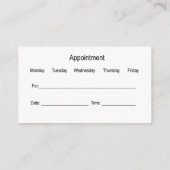 Visitekaartjes voor beste Kantoor-benoeming (Achterkant)