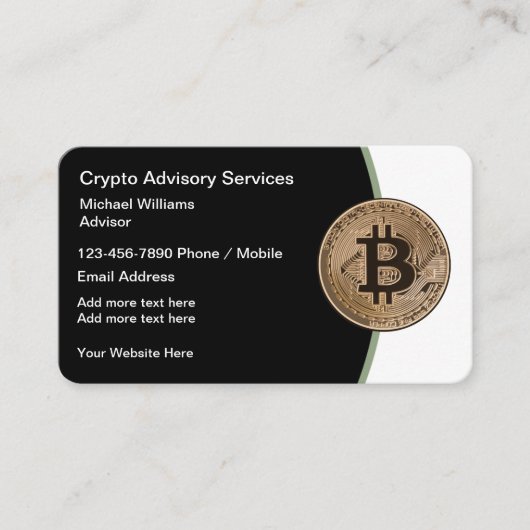 Visitekaartjes voor bitmunt en cryto Ethereum (Voorkant)