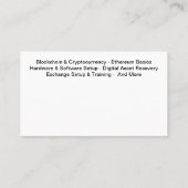 Visitekaartjes voor bitmunt en cryto Ethereum (Achterkant)