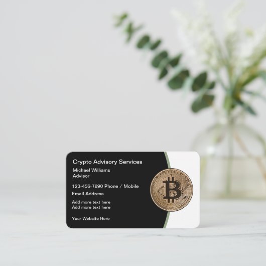 Visitekaartjes voor bitmunt en cryto Ethereum (Staand voorkant)