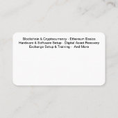 Visitekaartjes voor bitmunt en cryto Ethereum (Achterkant)