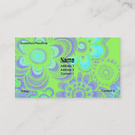 Visitekaartjes VOOR BLAUW- EN GROENSTROOM (Voorkant)