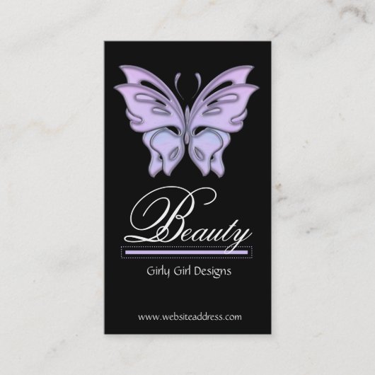 Visitekaartjes voor blauw/Paars vlinderontwerp (Voorkant)