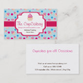 Visitekaartjes voor blauwe en roze perskoeken (Voorkant / Achterkant)