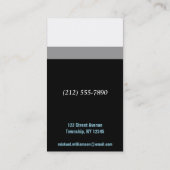 Visitekaartjes voor blauwe en zwarte Voetbal coach (Achterkant)