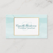 Visitekaartjes voor blauwgroen Waterverf - legant (Voorkant)