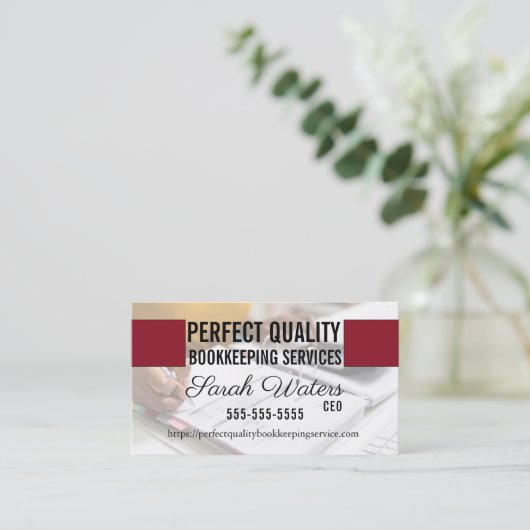 Visitekaartjes voor boekhouden (Staand voorkant)