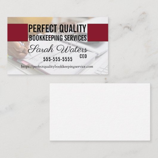 Visitekaartjes voor boekhouden (Voorkant / Achterkant)
