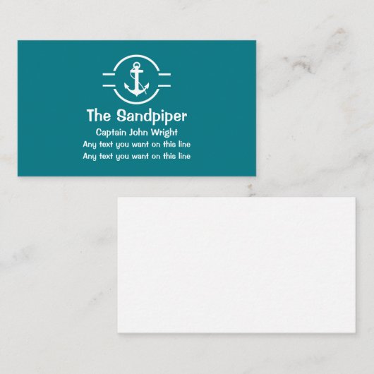 Visitekaartjes voor bootkapitein (Voorkant / Achterkant)