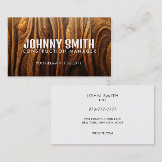 Visitekaartjes voor bouwslogans (Voorkant / Achterkant)