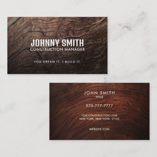 Visitekaartjes voor bouwslogans (Voorkant / Achterkant)