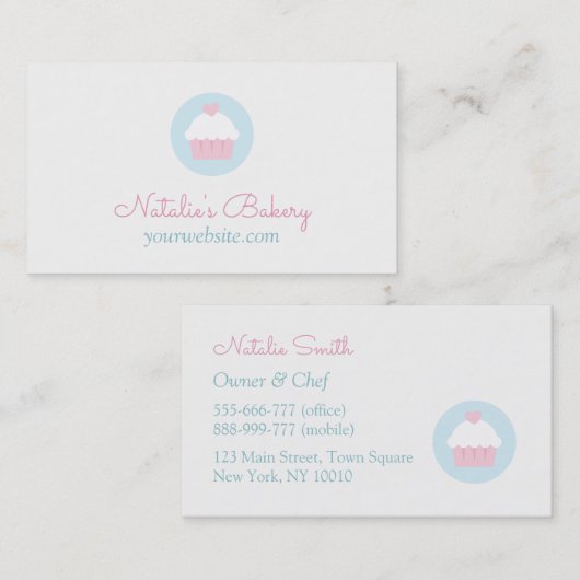Visitekaartjes voor broodbakkerij, tiny Heart Past (Voorkant / Achterkant)