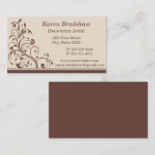 Visitekaartjes voor bruine en crèmekleurige bloemk (Voorkant / Achterkant)