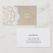 Visitekaartjes voor Burlap- en Lace Doily-Mode (Voorkant / Achterkant)
