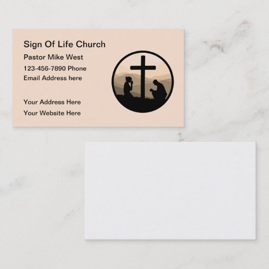 Visitekaartjes voor Christelijke kerkpasta's (Voorkant / Achterkant)