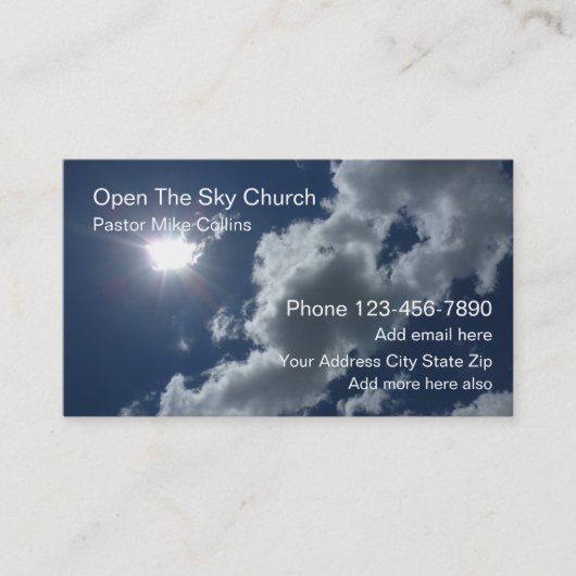 Visitekaartjes voor Christelijke kerkpasta's (Voorkant)