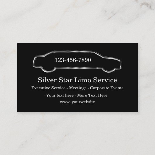 Visitekaartjes voor classy Taxi en Limousine Servi (Voorkant)