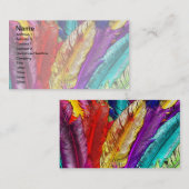 VISITEKAARTJES VOOR COLORFUL FEATHERS (Voorkant / Achterkant)