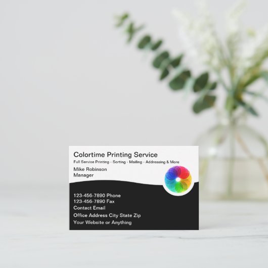 Visitekaartjes voor commerciële drukdiensten (Staand voorkant)