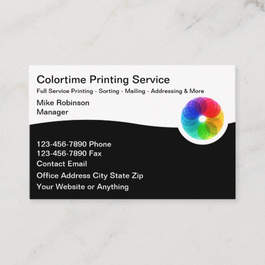 Visitekaartjes voor commerciële drukdiensten (Voorkant)