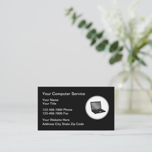 Visitekaartjes voor computerreparatie (Staand voorkant)