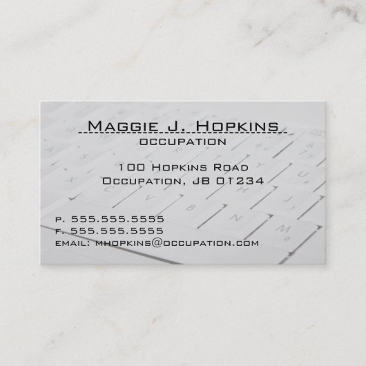 Visitekaartjes voor computersleutels (Voorkant)