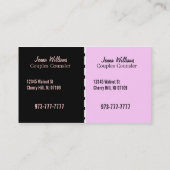 Visitekaartjes voor couponadvies (Achterkant)