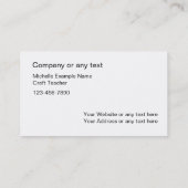 Visitekaartjes voor Craft Classes (Achterkant)