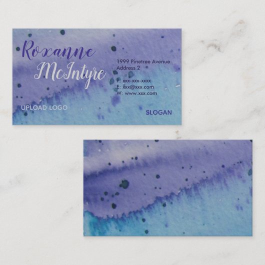 Visitekaartjes voor creatieve Waterverf (Voorkant / Achterkant)