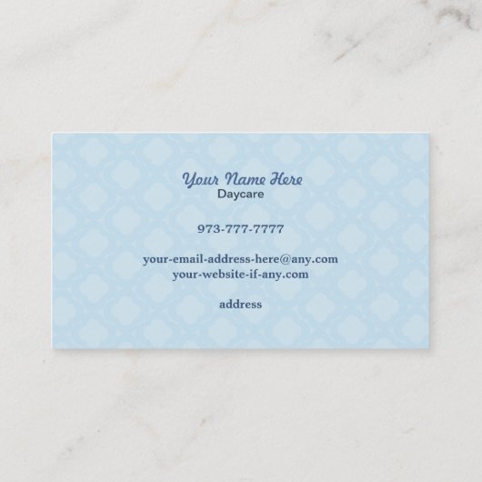 Visitekaartjes voor dagverzorging (Achterkant)