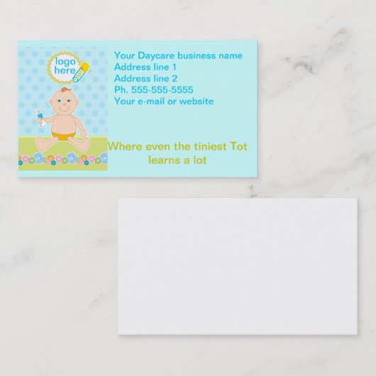 Visitekaartjes voor dagverzorging (Voorkant / Achterkant)