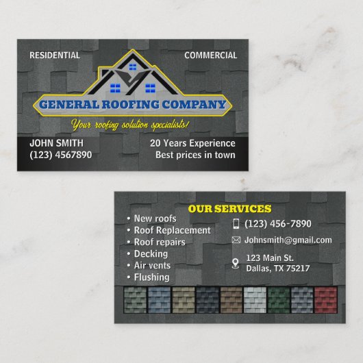 Visitekaartjes voor dakbedekking (Voorkant / Achterkant)