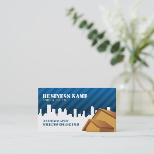 Visitekaartjes voor dakpannen en slogans (Staand voorkant)