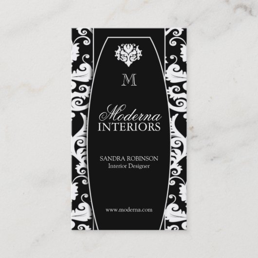 Visitekaartjes voor Damask Interior Designer (Voorkant)