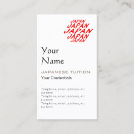 Visitekaartjes voor de aanwijzing van Japanse test Afsprakenkaartje