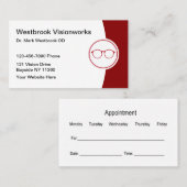 Visitekaartjes voor de aanwijzing van Optometrist (Voorkant / Achterkant)