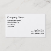 Visitekaartjes voor de automobielindustrie (Achterkant)