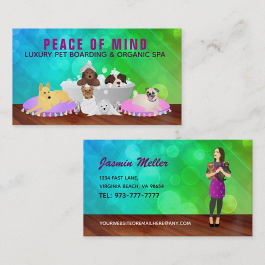 Visitekaartjes voor de behandeling van huisdieren  (Voorkant / Achterkant)