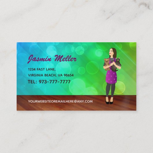 Visitekaartjes voor de behandeling van huisdieren  (Achterkant)