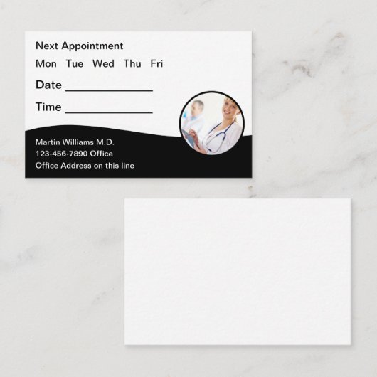 Visitekaartjes voor de benoeming van moderne medis (Voorkant / Achterkant)