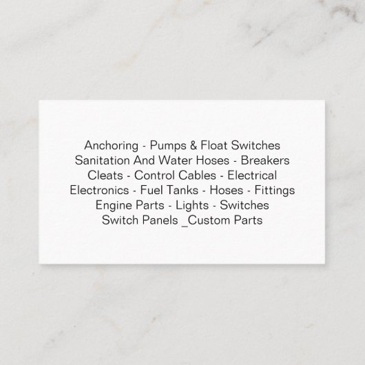 Visitekaartjes voor de bevoorrading van de zee (Achterkant)