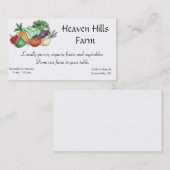 Visitekaartjes voor de boerenmarkt (Voorkant / Achterkant)