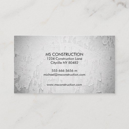 Visitekaartjes voor de bouw (Achterkant)