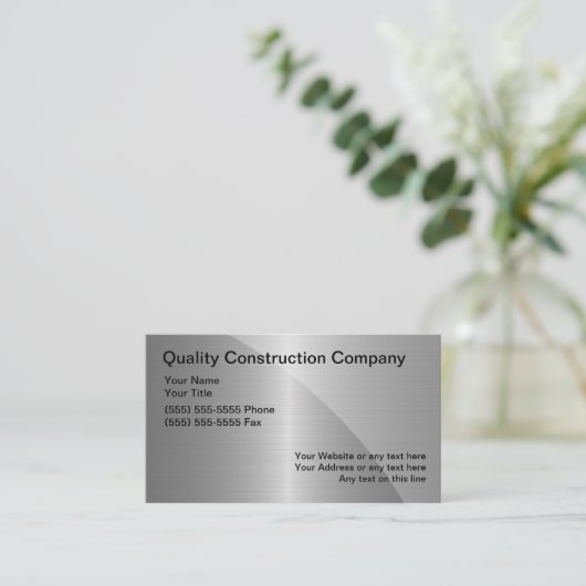 Visitekaartjes voor de bouw (Staand voorkant)