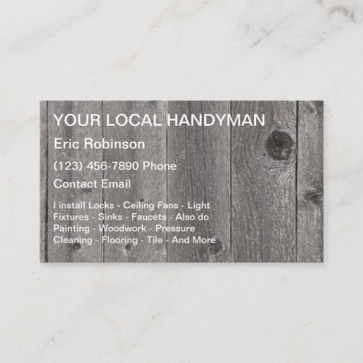 Visitekaartjes voor de bouw (Voorkant)