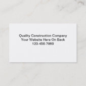 Visitekaartjes voor de bouw (Achterkant)